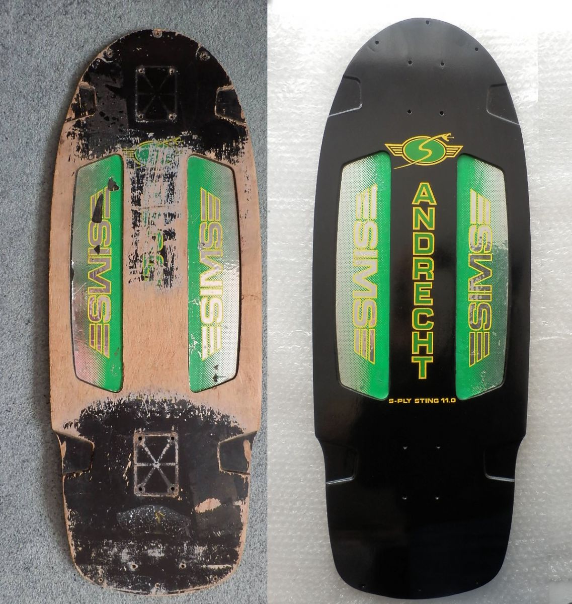 Sims Dave Andrecht skateboard deck.